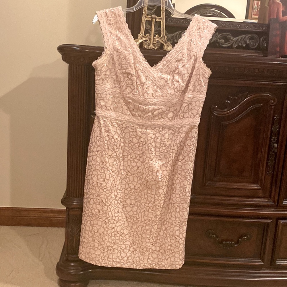 Beige sequins lace